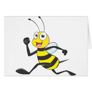 Cartão Abelha Running feliz