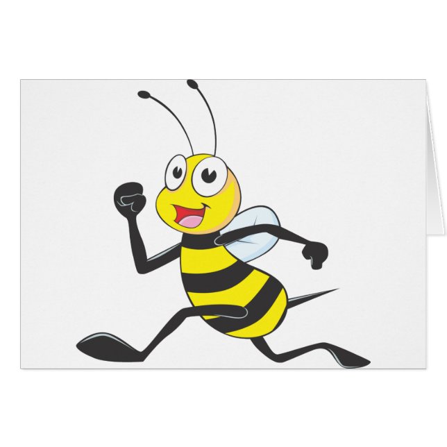 Cartão Abelha Running feliz (Frente Horizontal)
