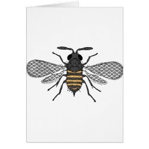 Cartão abelha vintage