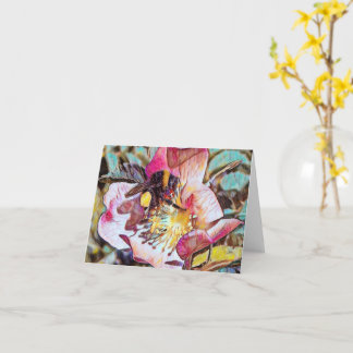 Cartão Abelhas De Bumble Na Placa De Saudação De Pintura 