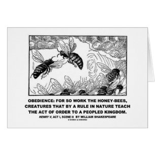 Cartão Abelhas Henry V Shakespeare do trabalho da