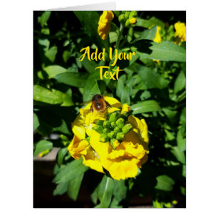 Cartão Abelhas nas Flores Amarelas