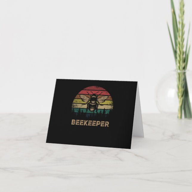 Cartão Abelhas Retro Beekeeper (Frente)