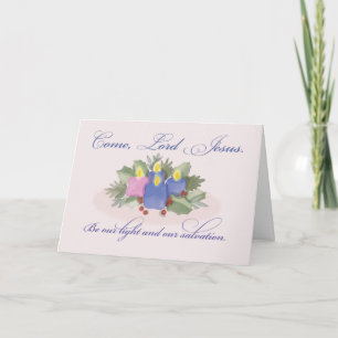 Cartão Abençoações Adversas Vêm Lorde Jesus Velas