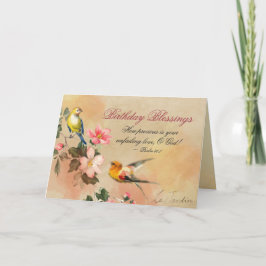 Cartão Abençoações de aniversário Salmo 36:7 Aves de Bíbl