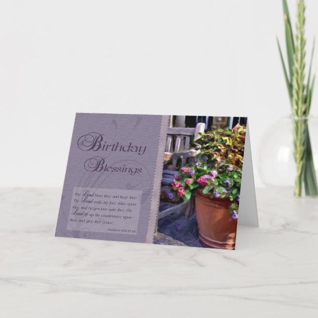 Cartão Abençoações de aniversário - Verso Bíblia (Frente)