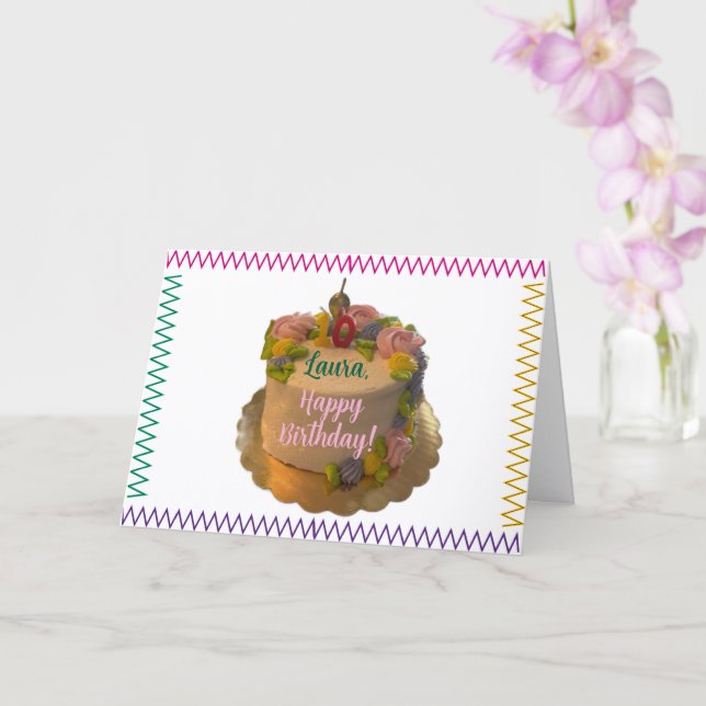 Cartão Abençoada 10ª Carta de Aniversário (Orquídea)