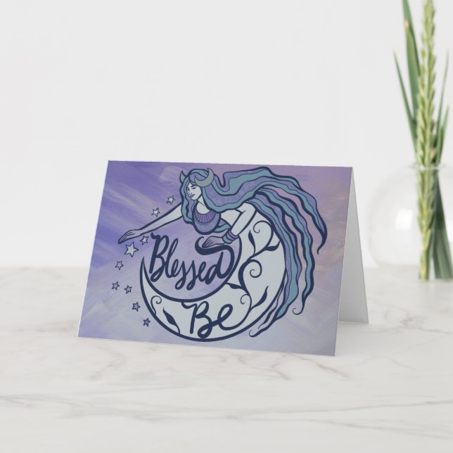 Cartão Abençoada Seja Deusa Lua (Frente)