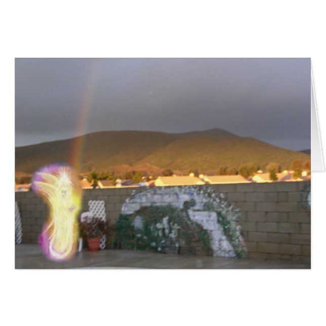 Cartão Abençoado Anjo do Rainbows (Frente Horizontal)