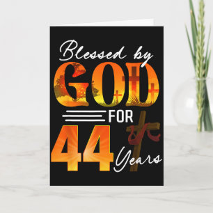 Cartão Abençoado Por Deus Por 44 Anos Presente Aniversári