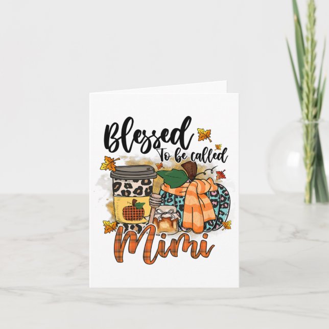 Cartão Abençoado Seja Chamado Mimi Fall Pumpkin Thankdoni (Frente)