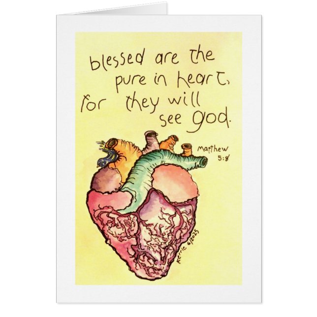 Cartão Abençoados são os puros no coração (Frente)