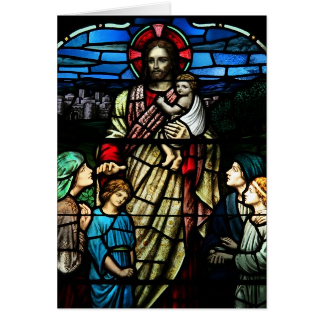 Cartão Abençoe a placa de vidro para crianças (Frente)