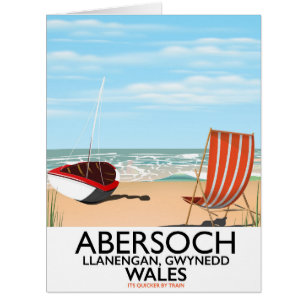 Cartão Abersoch Llanengan em Gwynedd, poster de viagens