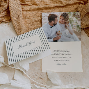 Cartão Abeto Agradecimento de Foto de Casamento em Rote