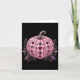 Cartão Abobadado Pedra Preciosa Abóbora Elegância Hallowe