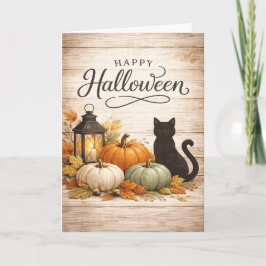 Cartão Abóbadas Coloridas de Halloween em Estilo Rústico