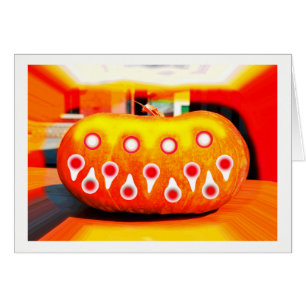 Cartão Abóbora assustadora para o Dia das Bruxas