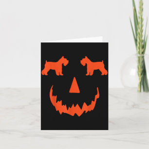 Cartão Abóbora Cachorro Schnauzer Miniatura Halloween