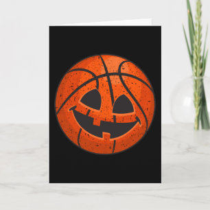 Cartão Abóbora de Basquete Halloween
