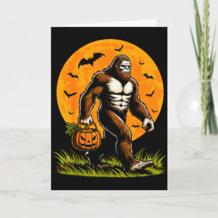Cartão Abóbora de Halloween do Pé Grande Assustador, Funn