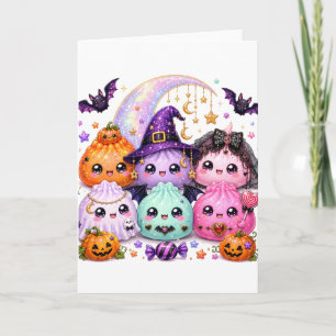 Cartão Abóbora de Halloween Dumpling Squishies Viral Kawa