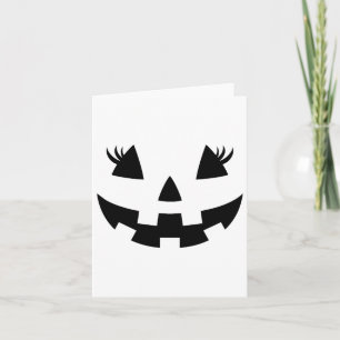 Cartão Abóbora de rosto de Jack O Lantern Cílios de Hallo