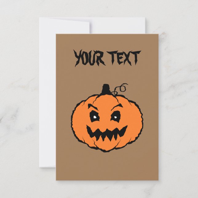 Cartão Abóbora de terror de Halloween  (Frente)
