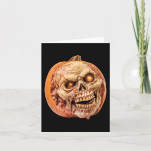 Cartão Abóbora de Terror Inspirada em Zumbi, Funny Hallow