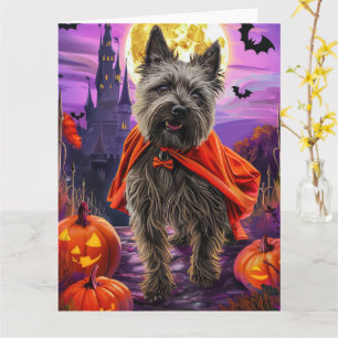 Cartão Abóbora de Vampiro Cane Corso Halloween Assustador