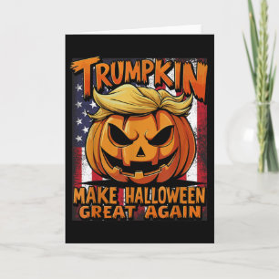 Cartão Abóbora Engraçada Trump Trumpkin Faça o Halloween