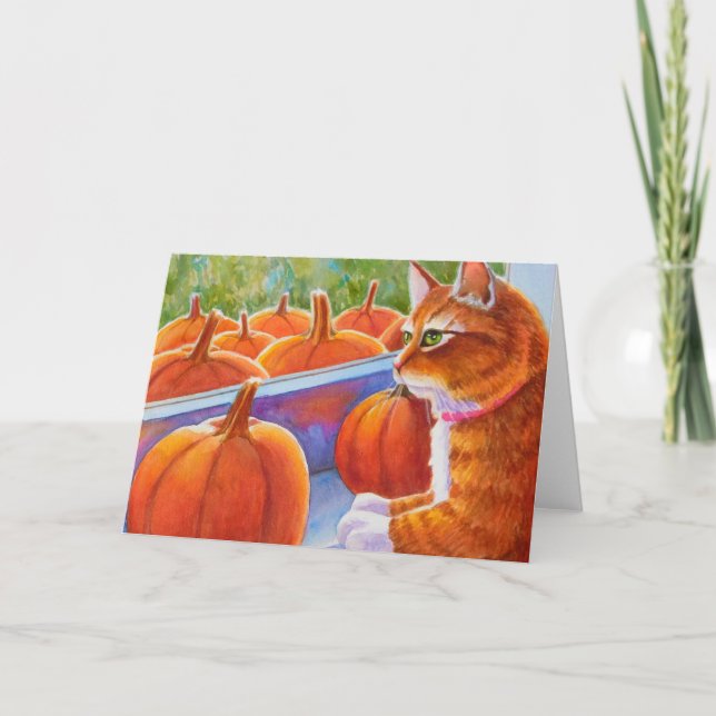 Cartão Abóbora, gato da abóbora (Frente)