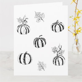 Cartão Abóbora Preta para o Halloween