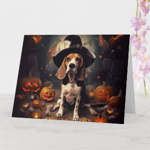 Cartão Abóboras Beagle Halloween Assustadoras