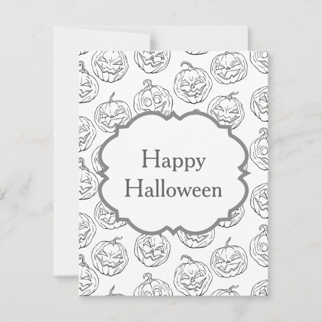 Cartão Abóboras de Halloween (Frente)