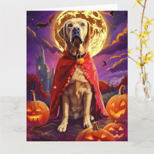 Cartão Abóboras de Vampiro Assustadoras de Labrador no Ha