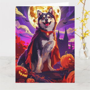 Cartão Abóboras de vampiro do Halloween Finnish Lapphund