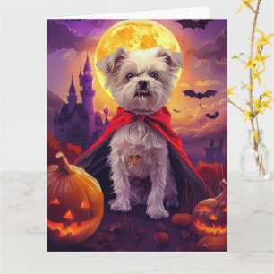 Cartão Abóboras de Vampiro Maltesas de Halloween Assustad