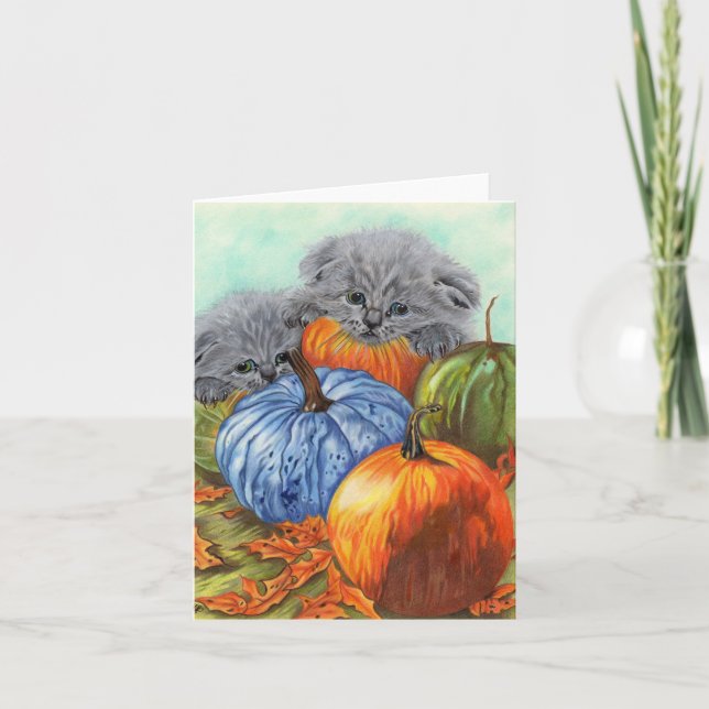 Cartão Abóboras e Gatinhos (Frente)