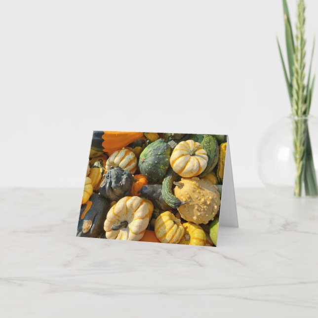 Cartão Abóboras e Gourds Outonais (Frente)