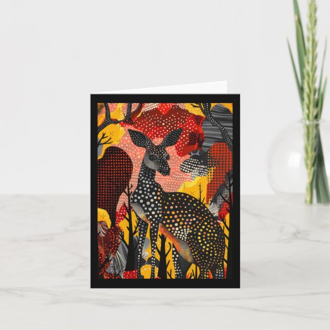 Cartão Aboriginal australiano Kangaroo Dot Art Roo Trabal (Frente)