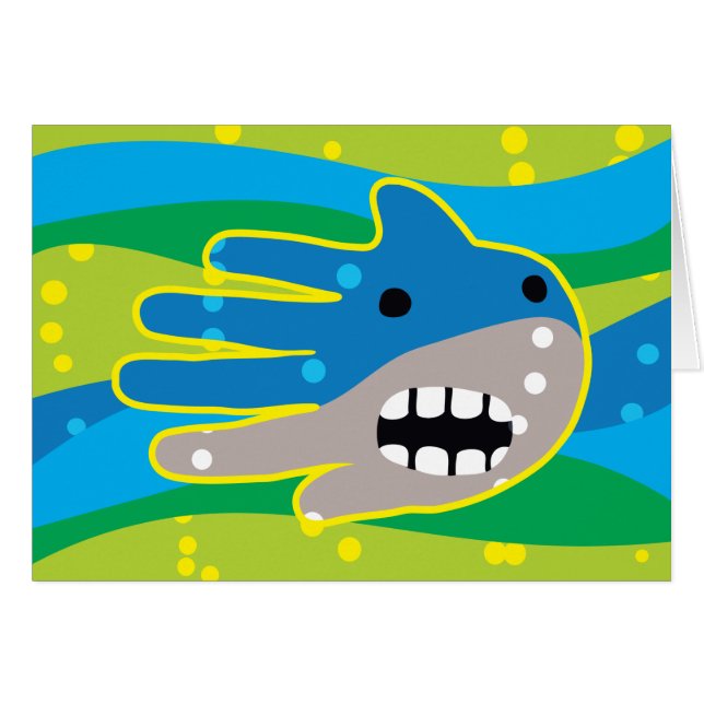Cartão Abra o tubarão da boca (Frente Horizontal)