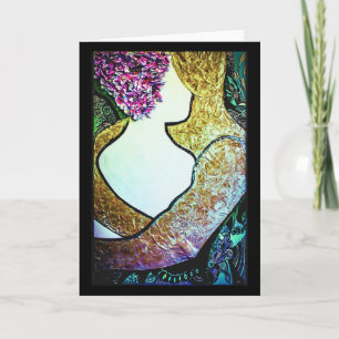 Cartão Abraçar trabalho de arte de abraço de casal inter-