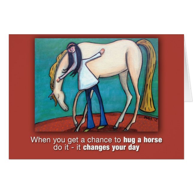 Cartão Abrace um cavalo (Frente Horizontal)