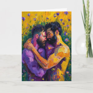 Cartão Abraço de Óleo Expressionista