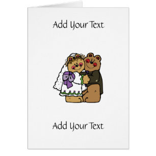 Cartão Abraço de urso do casamento