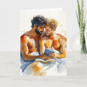 Cartão Abraço em Aquarela com Livro
