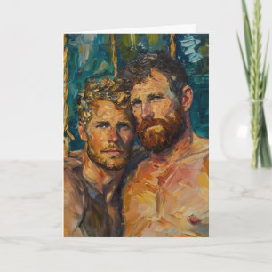 Cartão Abraço Expressionista de Barba a Óleo