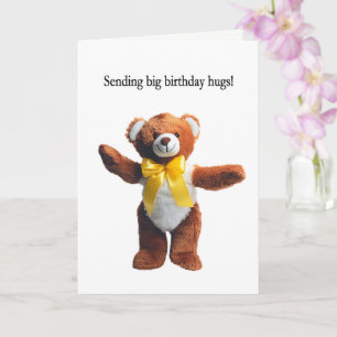 Cartão Abraços do Urso de Passado de Aniversário