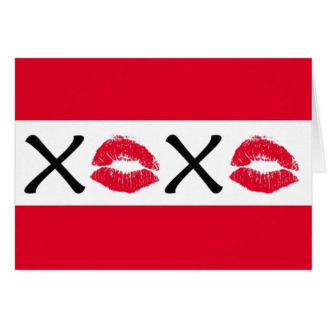 Cartão Abraços e beijos (Frente Horizontal)